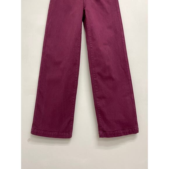 Madewell Emmett Wide-Leg Full Length Canvas Garment-Dyed Pants Iris Bloom - 25 - Picture 9 of 13